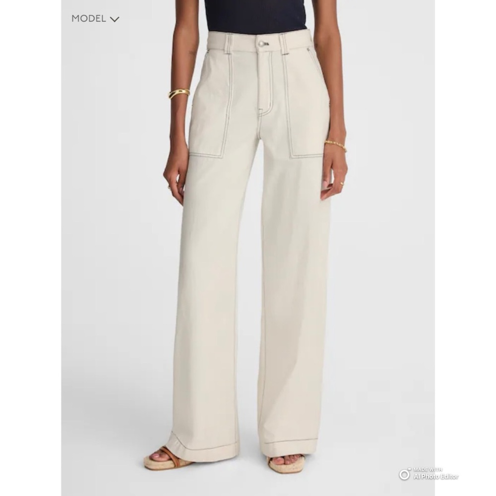 Madewell Superwide Leg Utility Jean in Vintage Canvas Size 32 NWT